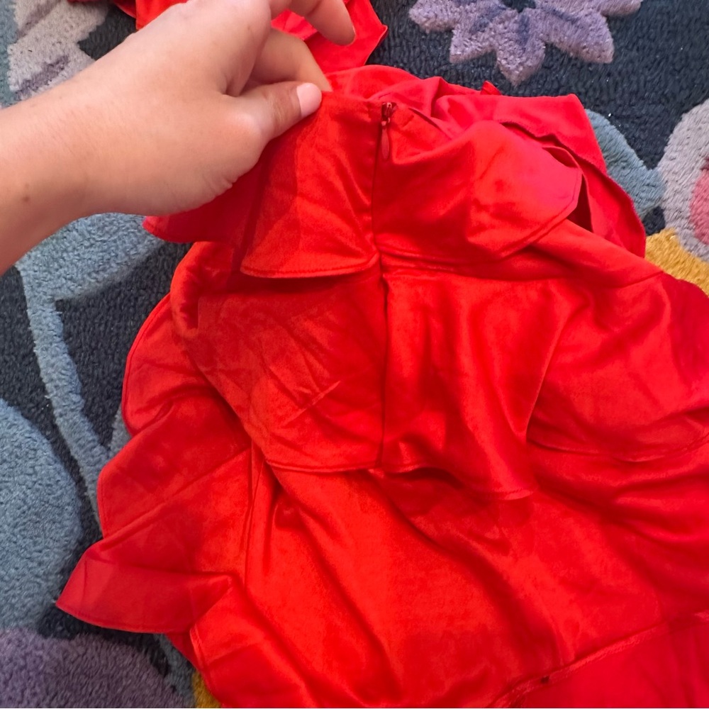 Few Moda Red Ruffle Cutout Mini Dress - Picture 4 of 9